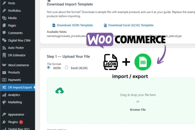 Digital Rise Import Export – WooCommerce Product Plugin